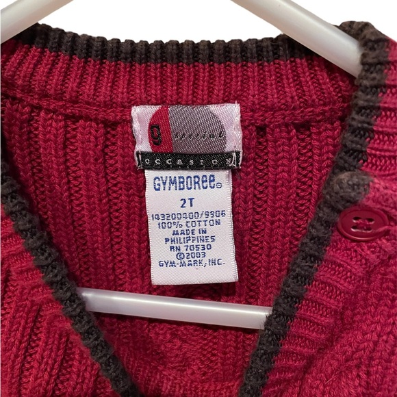 **2 for $20** Gymboree crimson red cable knit sweater size 2T - Picture 5 of 5